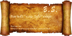 Barkóczy Sándor névjegykártya