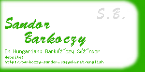 sandor barkoczy business card